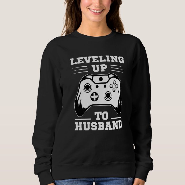 Leveling up to Husband Gamer Groom Wedding T Shirt (Framsida)