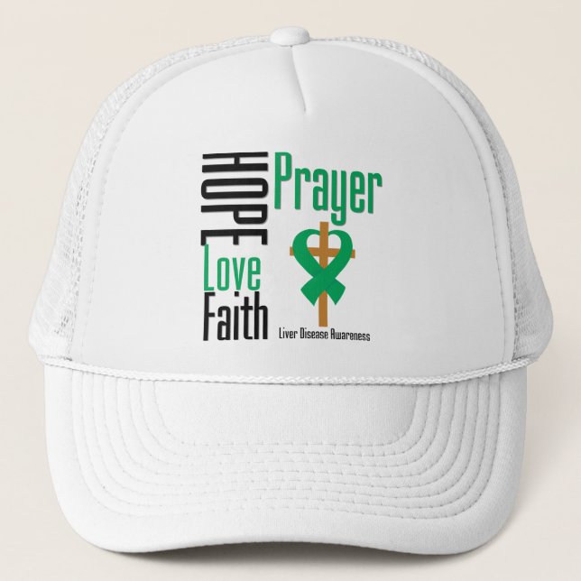 Lever Disease Hope Kärlek Faith Prayer Truckerkeps (Framsida)