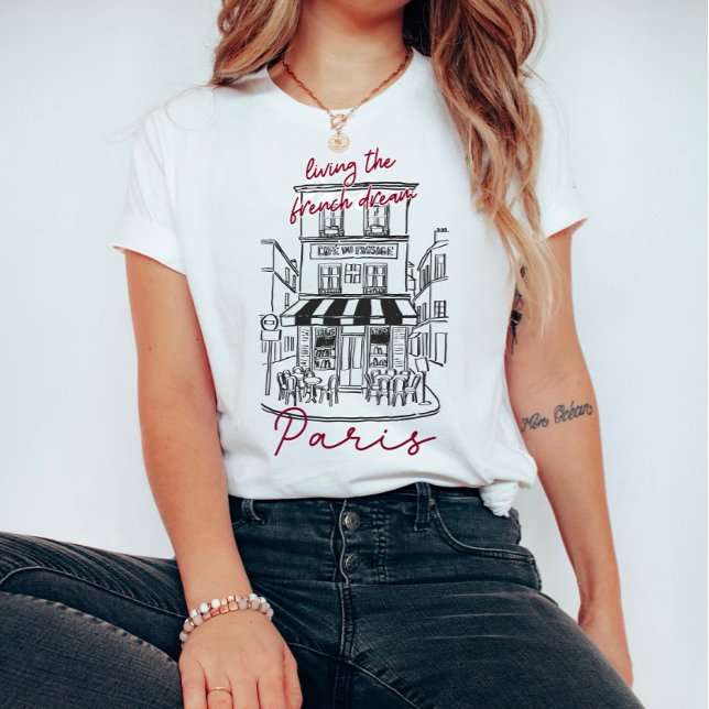 Lever drömmen om Frankrike Paris T Shirt (Skapare uppladdad)