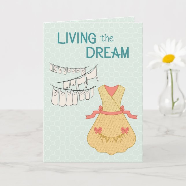 Lever Drömmen – Retro Humor om Husarbete Kort (Liten växt)