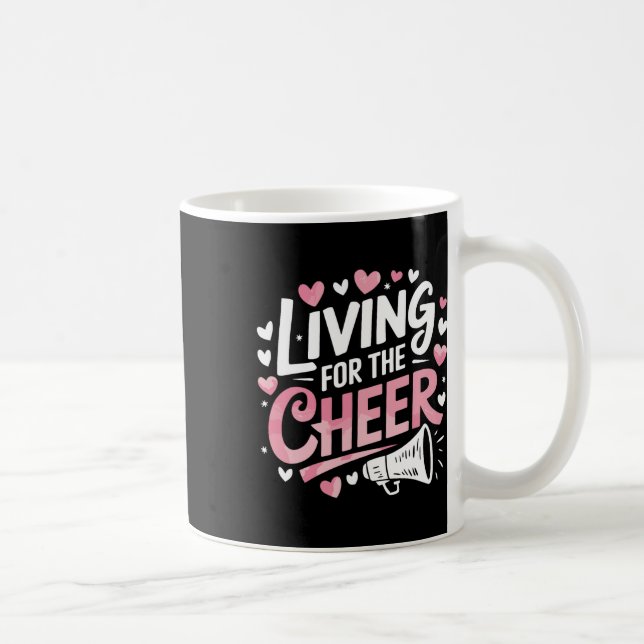 Lever För Cheer, Cheerande Cheerleader Cheerle Kaffemugg (Höger)