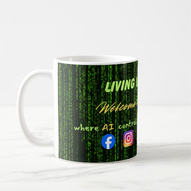 Lever i Matrix – Sociala Medier Kontroll & Digi Kaffemugg (Vänster)