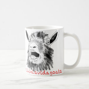 Lever Livet Geten Rolig Skrikande Get Teckning Kaffemugg
