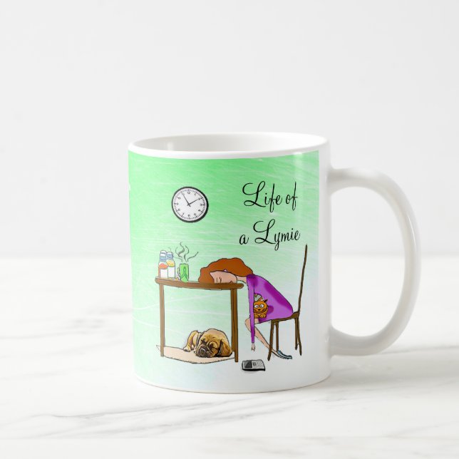 Lever Lymielivet Trött Dame Kaffe Mugg (Höger)