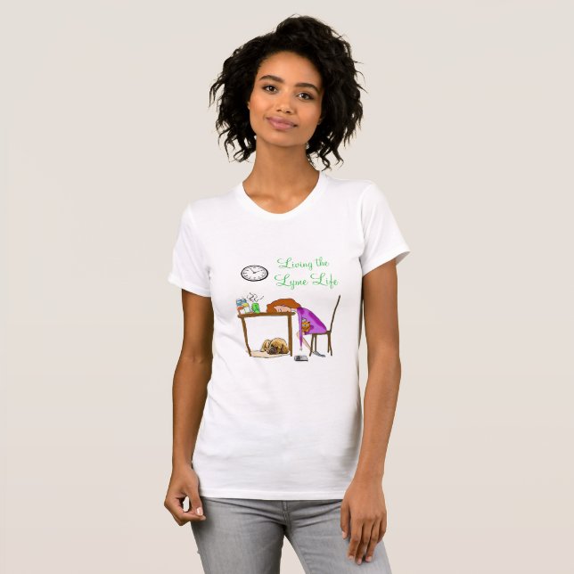 Lever Lymies Liv Lymsjuka Medvetenhet T-shirt (Hel framsida)