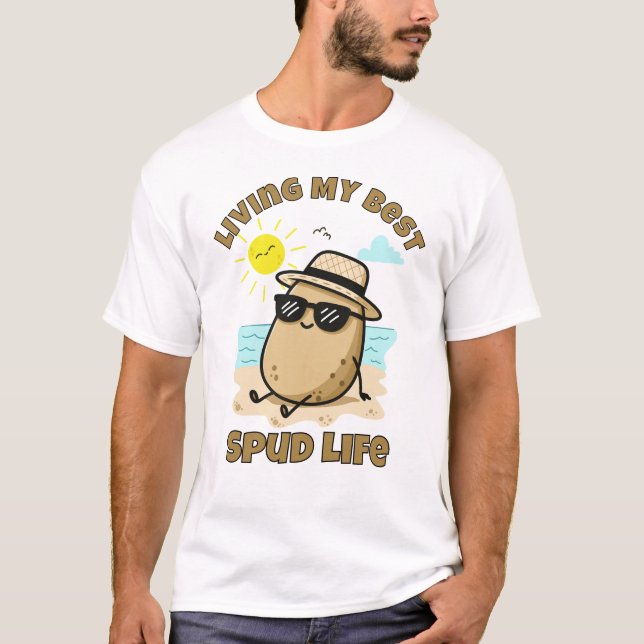 Lever mitt bästa potatisliv t shirt (Framsida)
