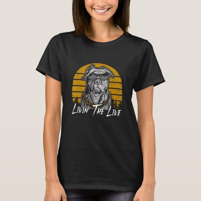 Lever Moppe Livet Pug Pug T Shirt (Framsida)