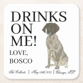 Lever- och vittysk korthögtalare Bröllop Underlägg Papper Kvadrat