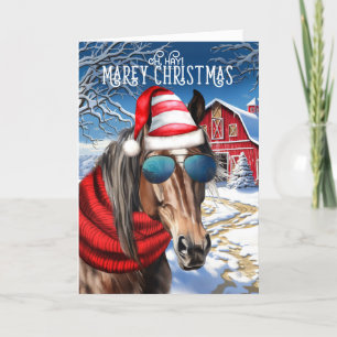 Lever Quarter Horse Funny MAREy God jul Helgkort