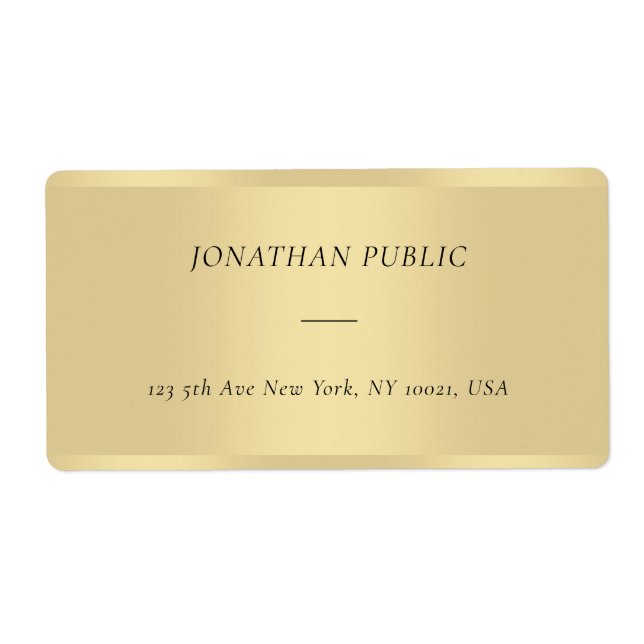 Leverans av chic Modern Cursive Font Template Guld Fraktsedel (Framsidan)