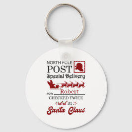 Leverans av Festive North Pole lägger till namn Nyckelring