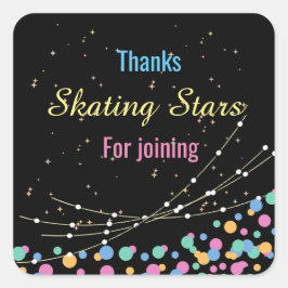 Leverans av glöd och rullfågel party fyrkantigt klistermärke