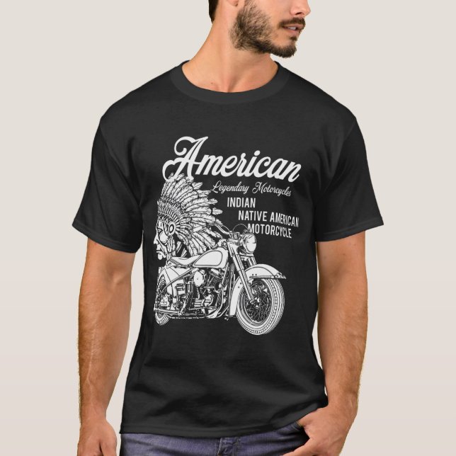 Leverans av indiska inhemska amerikanska biker t shirt (Framsida)