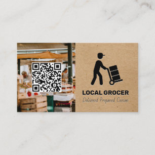 Leverans av livsmedel Jordbruksmarknaden QR-ko Visitkort