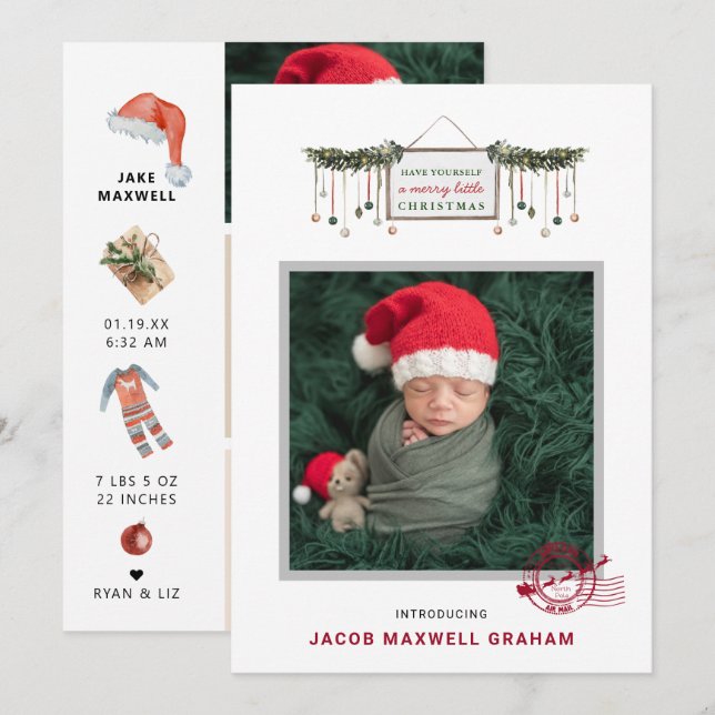 Leverans av Nordpolen | Meddelande om julfödelse (Fram/baksida)