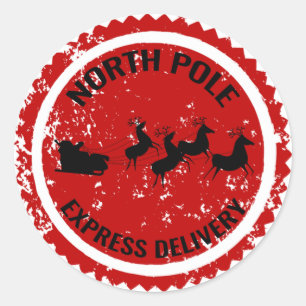Leverans av North Pole Express Runt Klistermärke