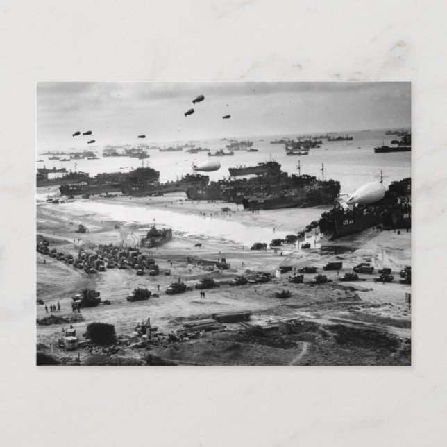 Leverans av världskrig II Normandie-persikor Vykort (Framsida)