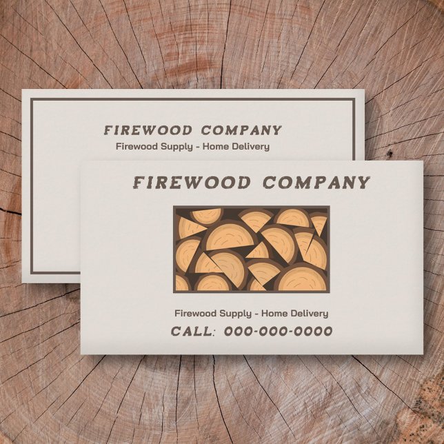 Leverans och leverans av eldved visitkort (Firewood Supply & Delivery Business Card)