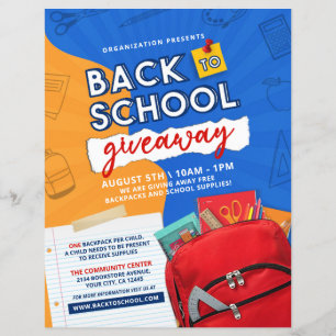 Leverans och ryggsäck av back to school, Giveaway