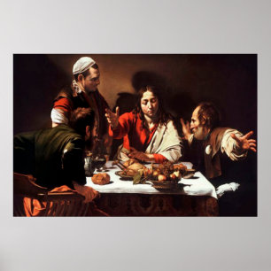 Leverans vid Emmaus Caravaggio-analysens Poster
