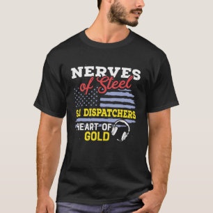 Leveransansvarig för hjärt-Guld USA flagga 911 T Shirt