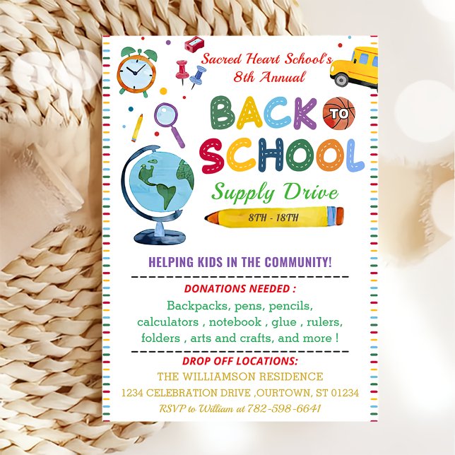 Leveransenhet back to school Party Inbjudningar (Skapare uppladdad)