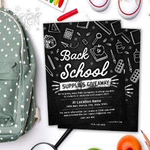 Leveranser av back to school, Giveaway Black & Whi Reklamblad