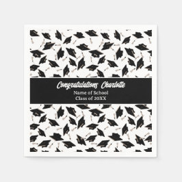 Leveranser av svarta vita kapsyl Party i studenten Pappersservett