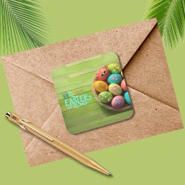 Leveranser av Tropical Beach Coastal Party Fyrkantigt Klistermärke