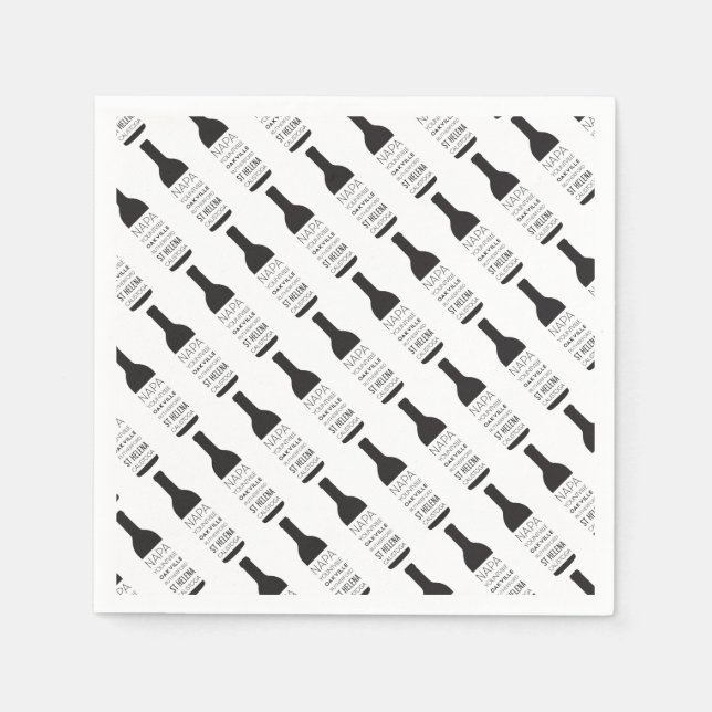 Leveranser till Napa Valley Cities Vin Flaska Part Pappersservett (Framsidan)