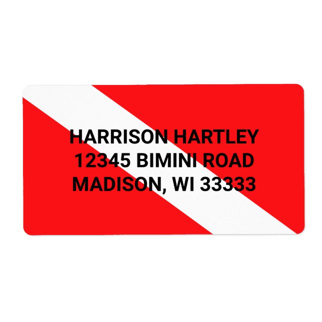 Leveransetikett för dyka Flagga Fraktsedel (Framsidan)