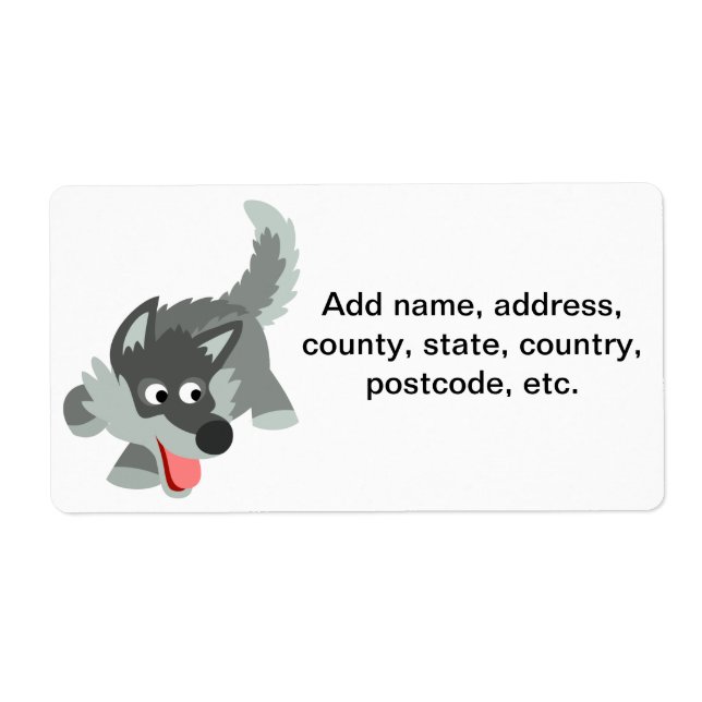 Leveransetikett för Varg av Nyfiken Tecknad för ak Fraktsedel (Framsidan)