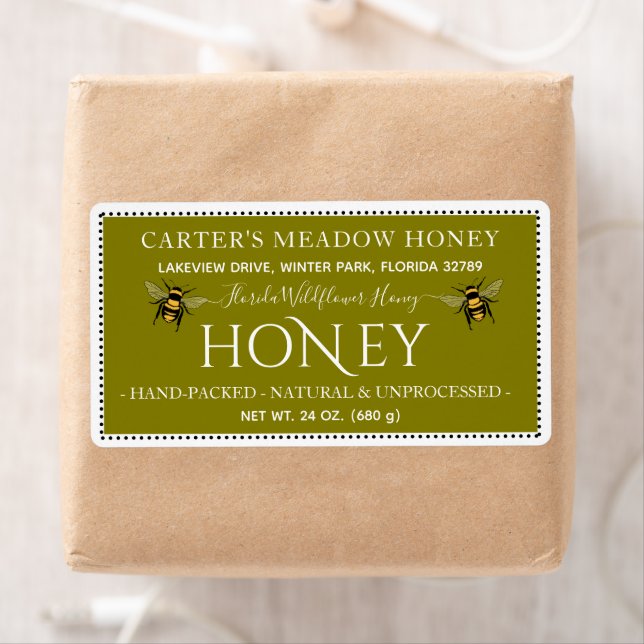 Leveransetiketter för modern Elegant-honung-Anpass Fraktsedel (Insitu)