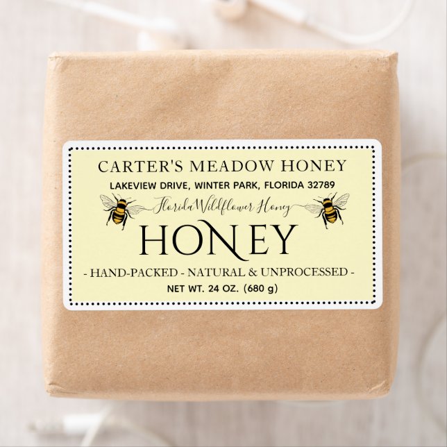 Leveransetiketter för modern Elegant-honung-Anpass Fraktsedel (Insitu)