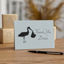 Leveranskort för tack Doula Modern Stork Baby