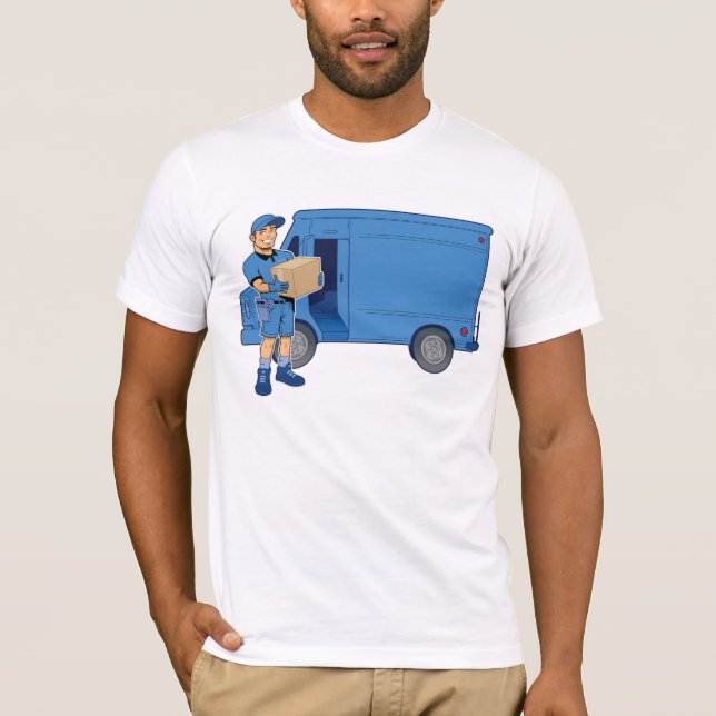 Leveransman och skåpbil t-shirt (Framsida)