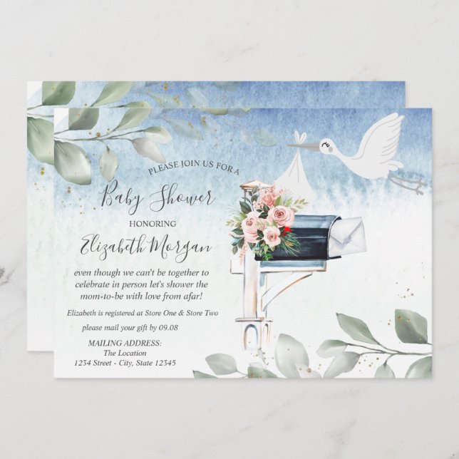 Leveransprogram för stora postlådor, babyvy efter  inbjudningar (Fram/baksida)