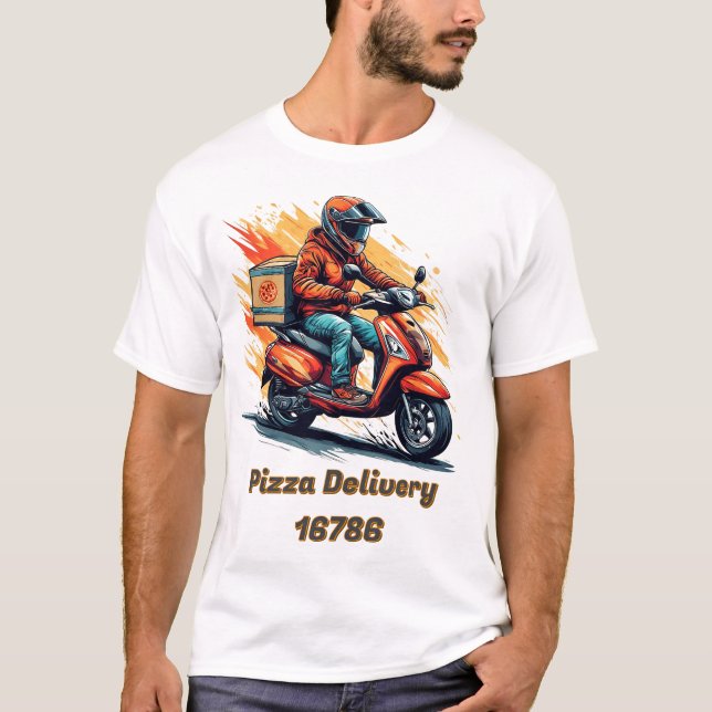 Leveransryttare på modern skoter t shirt (Framsida)
