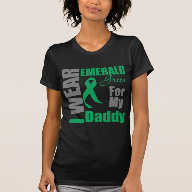 Levercancer ha på sig jag grön pappa för smaragd tee shirt (Framsida)