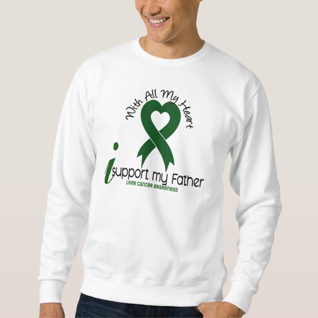 LEVERCANCER stöttar jag min far Lång Ärmad Tröja (Framsida)