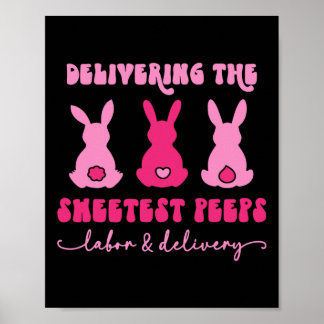 Leverera den sötaste Bunnies Labor Delivery Nur Poster