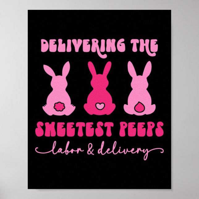 Leverera den sötaste Bunnies Labor Delivery Nur Poster (Framsidan)