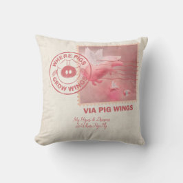 Leverera din egen flygande Gris Postage Dekorativ  Kudde