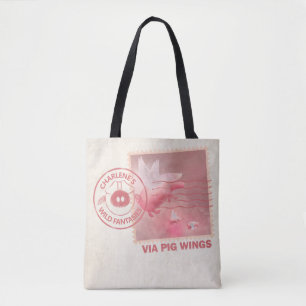 Leverera din egen flygande Gris Postage Tote Bag Tygkasse