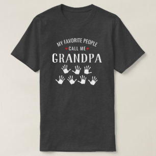 Leverera för Grandpa eller Grandma 7 Barnbarn Hand T Shirt