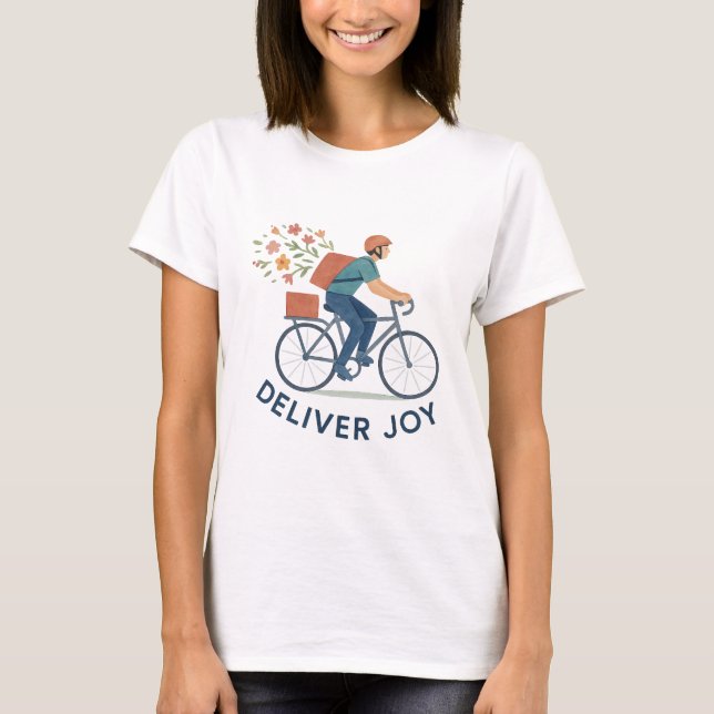 Leverera Glädje Blomma Cykel T-Shirt (Framsida)