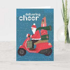 Leverera hälsningskort för Cheer Santa Scooter Kort