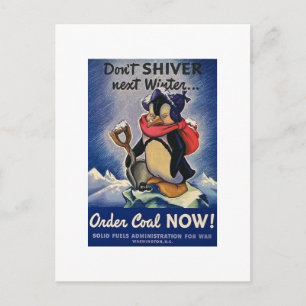 Leverera inte nästa vinter-Vintage WW2 Vykort