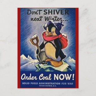 Leverera inte nästa vinter-Vintage WW2 Vykort
