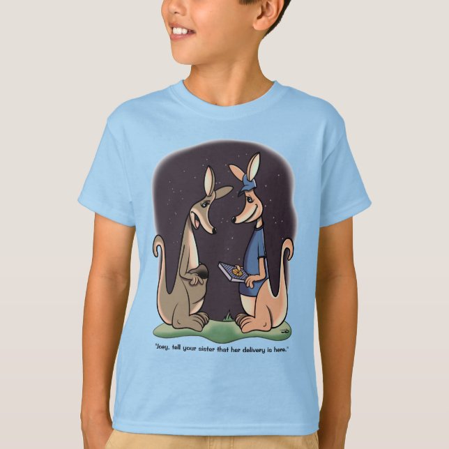 Leverera ljusblå pojkens t shirt (Framsida)